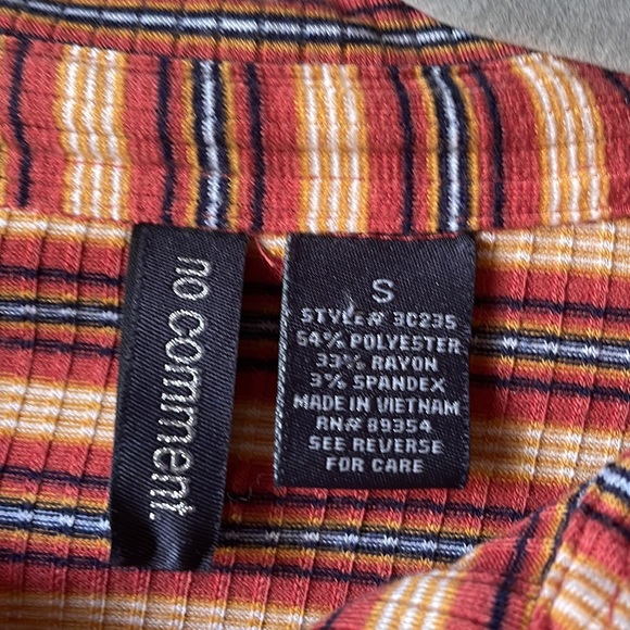 Vintage No Comment striped short sleeve button tee - Picture 2 of 5